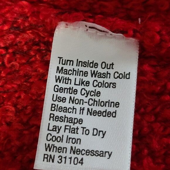 Kim Rogers Womens Sweater Red Size Large Acrylic Blend Long Sleeve Open - Picture 8 of 12